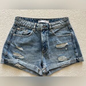 Garage mom jean shorts
